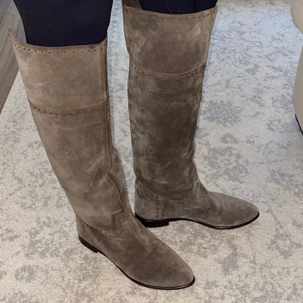 Barney’s‎ Suede Over The Knee Boots in Taupe